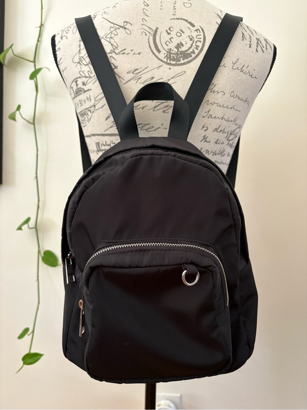 Black Nylon Everyday Backpack - Unbranded